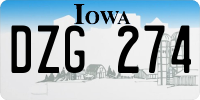 IA license plate DZG274