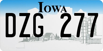 IA license plate DZG277
