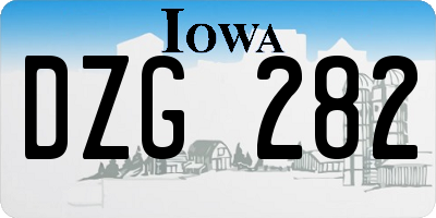 IA license plate DZG282