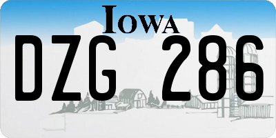 IA license plate DZG286
