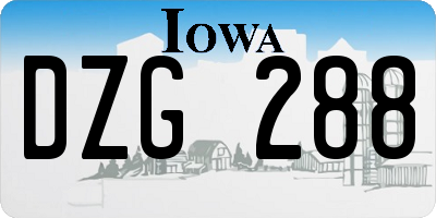 IA license plate DZG288
