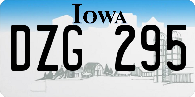 IA license plate DZG295