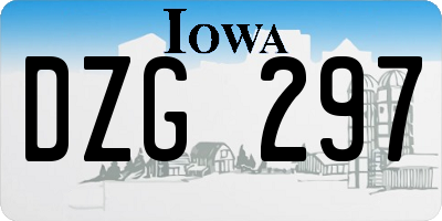 IA license plate DZG297