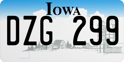 IA license plate DZG299