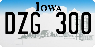 IA license plate DZG300