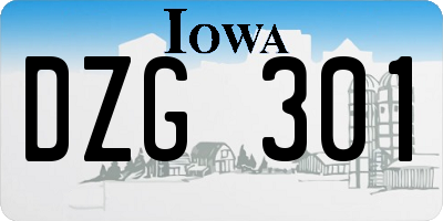 IA license plate DZG301