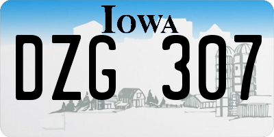 IA license plate DZG307