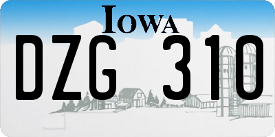 IA license plate DZG310