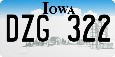 IA license plate DZG322