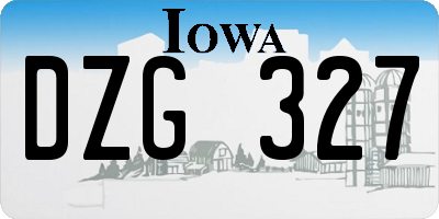 IA license plate DZG327