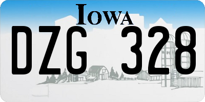 IA license plate DZG328