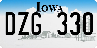 IA license plate DZG330