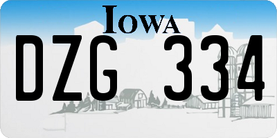 IA license plate DZG334
