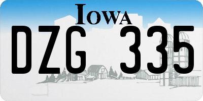 IA license plate DZG335