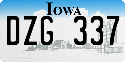 IA license plate DZG337