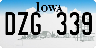 IA license plate DZG339
