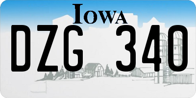 IA license plate DZG340