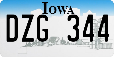 IA license plate DZG344