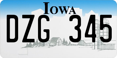 IA license plate DZG345