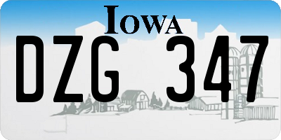 IA license plate DZG347
