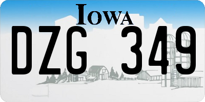 IA license plate DZG349