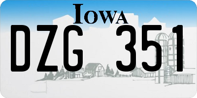 IA license plate DZG351