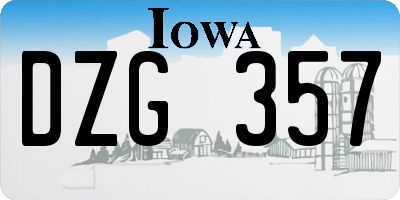 IA license plate DZG357