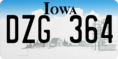IA license plate DZG364