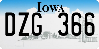 IA license plate DZG366