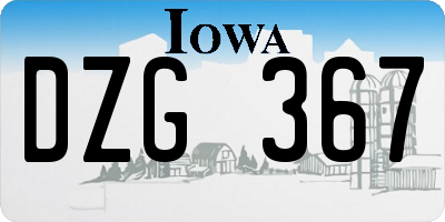 IA license plate DZG367