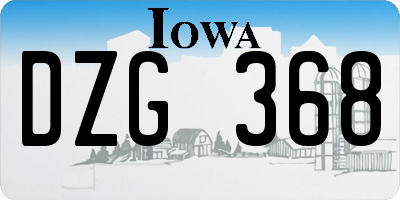 IA license plate DZG368