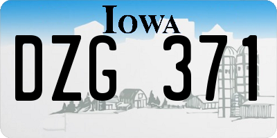 IA license plate DZG371