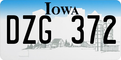 IA license plate DZG372