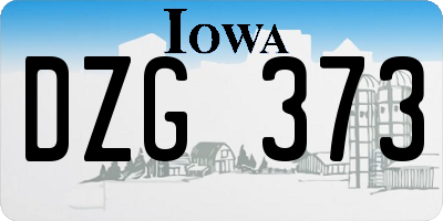 IA license plate DZG373