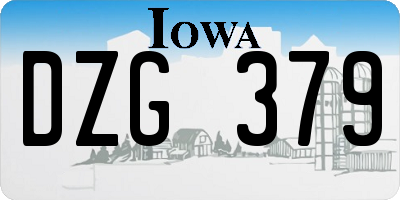 IA license plate DZG379
