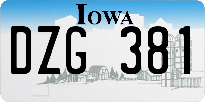 IA license plate DZG381