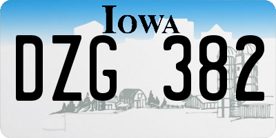 IA license plate DZG382