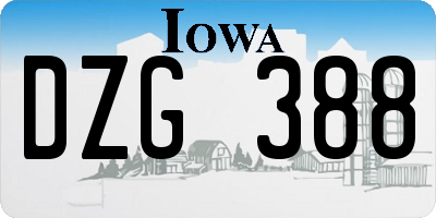 IA license plate DZG388