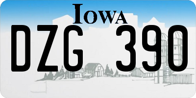 IA license plate DZG390