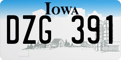 IA license plate DZG391