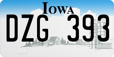 IA license plate DZG393