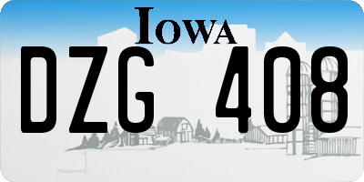 IA license plate DZG408