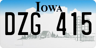 IA license plate DZG415
