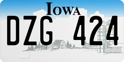 IA license plate DZG424