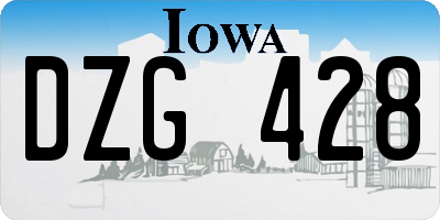 IA license plate DZG428