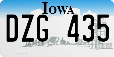 IA license plate DZG435