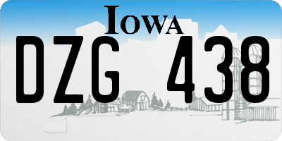 IA license plate DZG438