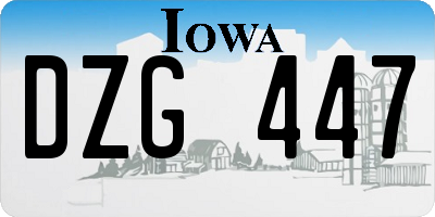 IA license plate DZG447