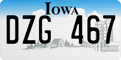 IA license plate DZG467