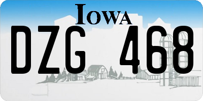 IA license plate DZG468